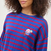 Pull manches longues col rond bleu roi femme