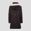 Parka droite &agrave; capuche noir femme