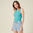 Débardeur bretelles larges bleu turquoise femme