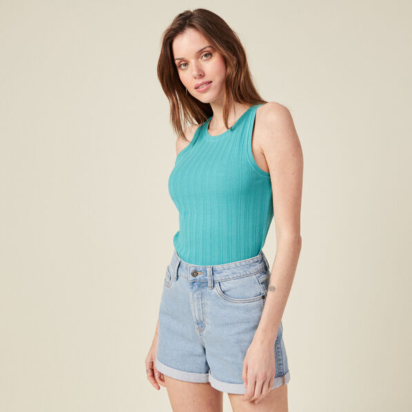 debardeur bretelles larges bleu turquoise femme Débardeur bretelles larges bleu turquoise femme