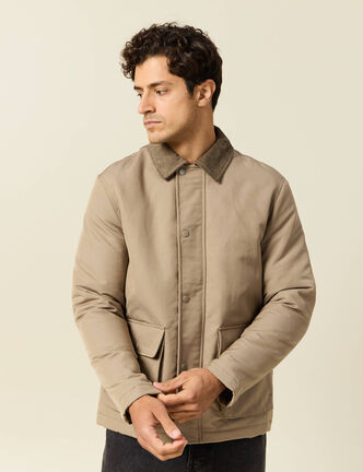 Veste droite mi-longue d&eacute;perlante sable homme