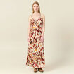 Robe longue évasée fluide sable femme