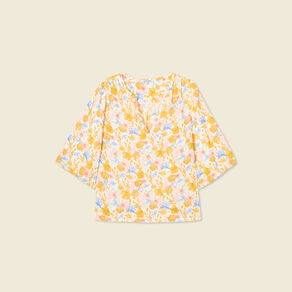 Blouse manches courtes multicolore femme