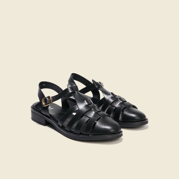 Sandales plates noir femme