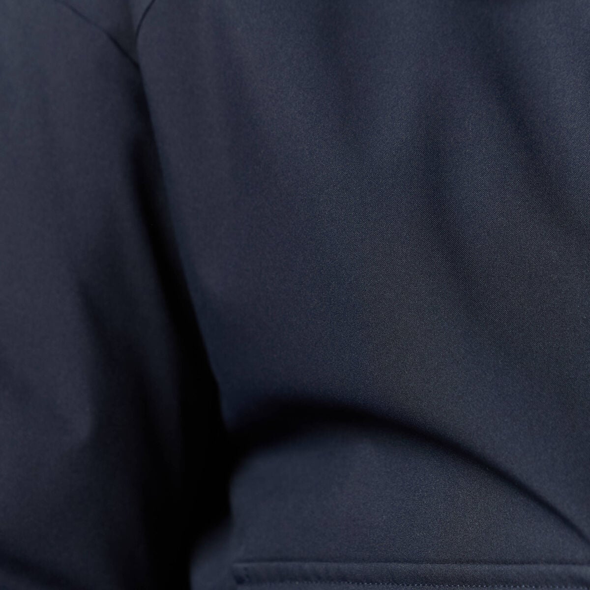 Veste droite courte col classique bleu fonc&eacute; femme
