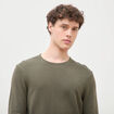 Pull col rond manches longues taupe homme