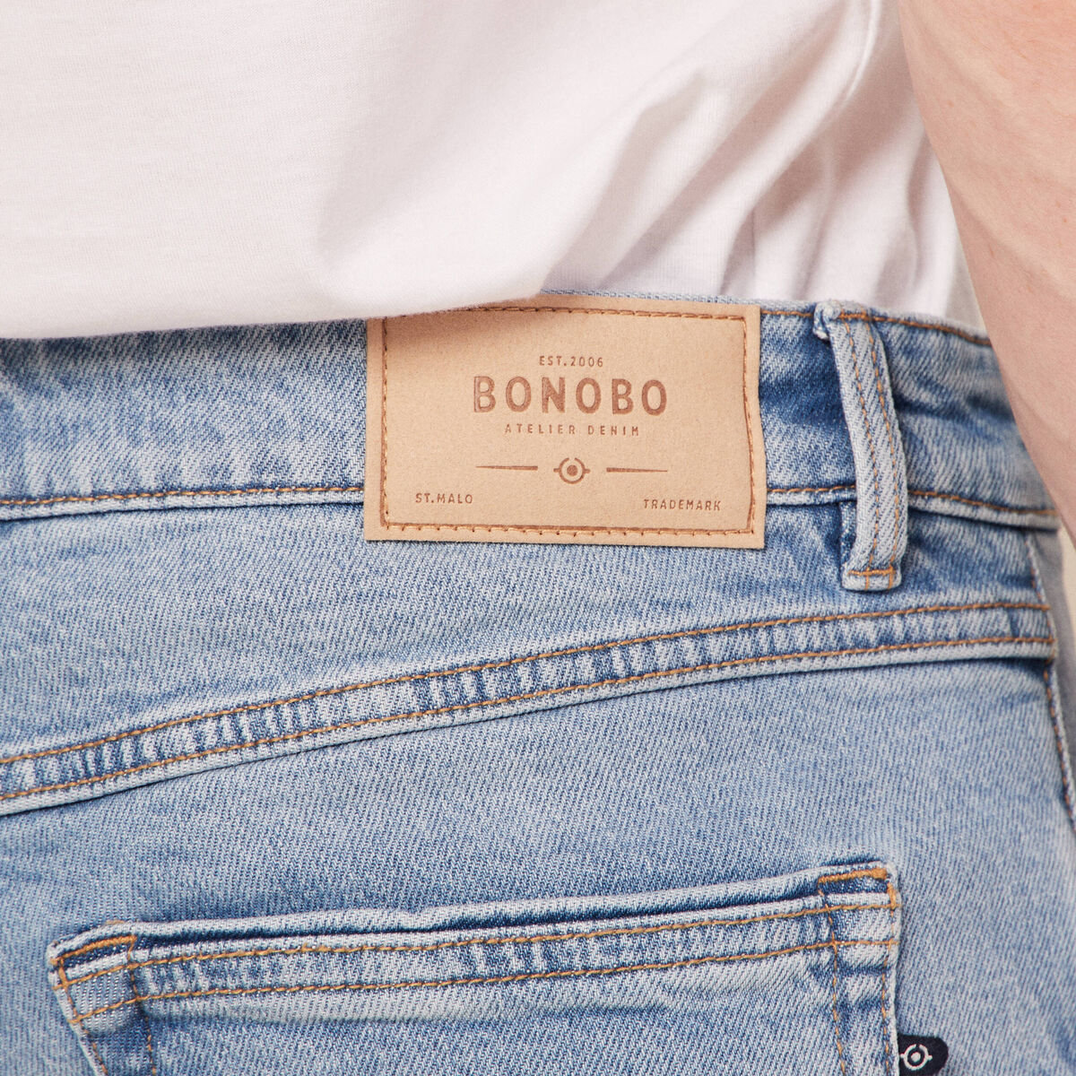 Jeans slim 5 poches denim used homme