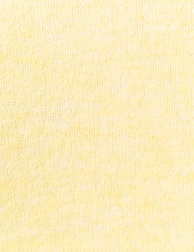 Gilet col rond jaune pastel femme