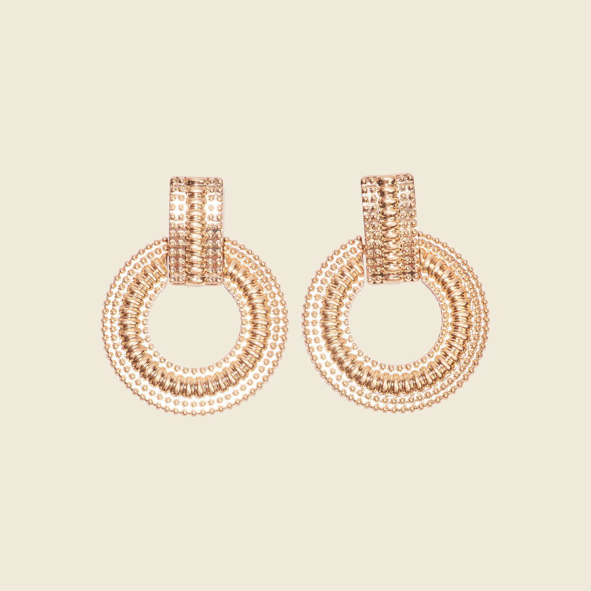 Boucles d'oreilles pendantes couleur or femme