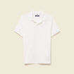 Polo cintr&eacute; col cubain manches courtes blanc homme