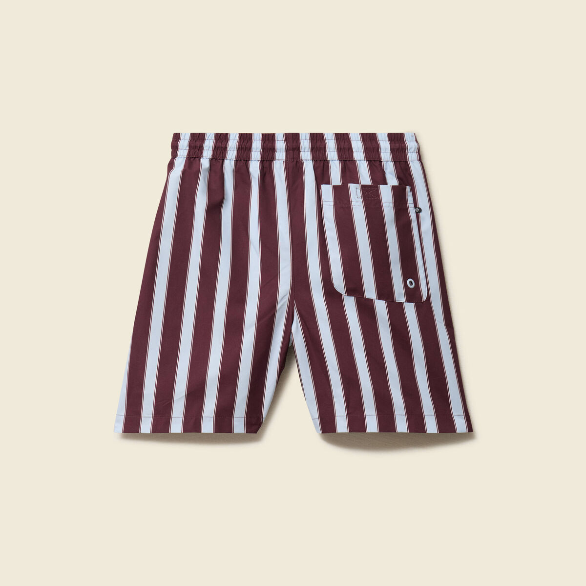 Maillot de bain ray&eacute; doubl&eacute; prune homme