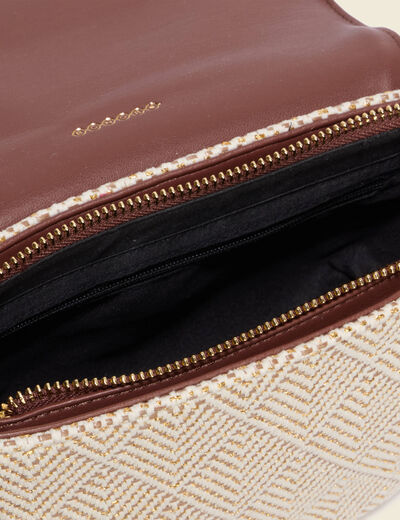 Sac bandouli&egrave;re avec doublure marron femme