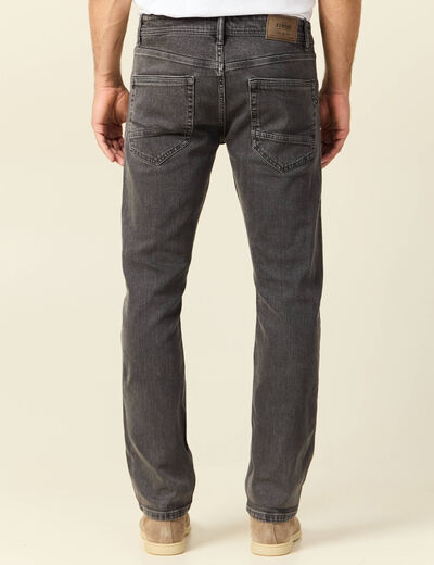 Jeans straight 5 poches denim gris homme