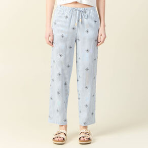 Pantalon droit 7/8ème bleu ciel femme