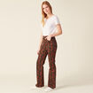 Pantalon bootcut taille haute noir femme