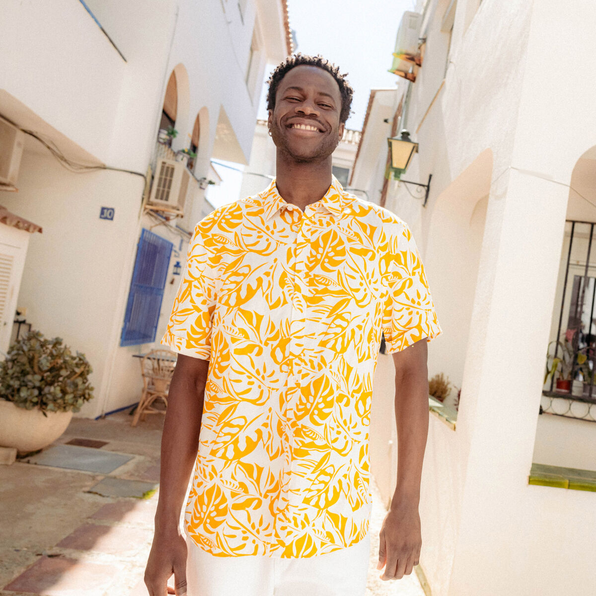 Chemise éco-responsable jaune foncé homme