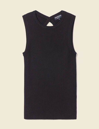 Pull débardeur éco-responsable noir femme