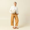 Pantalon barrel cargo taille standard jaune moutarde femme