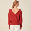 Pull manches longues sequins rouge foncé femme