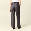 Pantalon large taille haute gris foncé femme