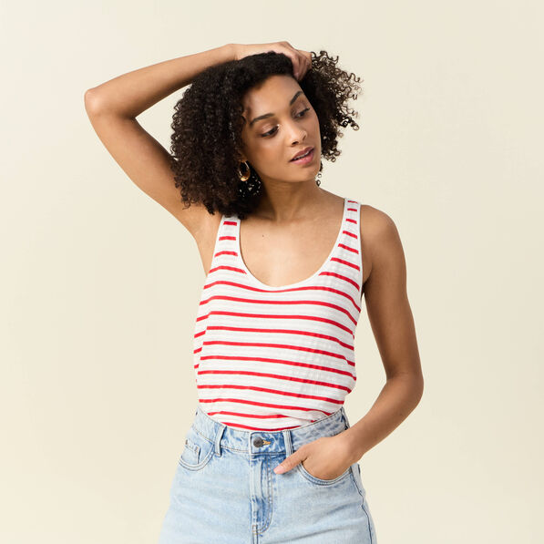 Débardeur sans manches rouge femme