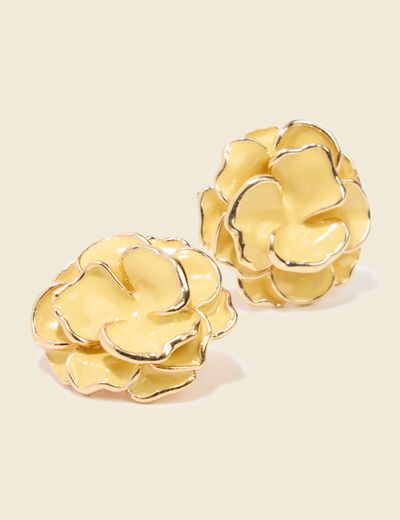 Boucles d'oreilles jaune pastel femme