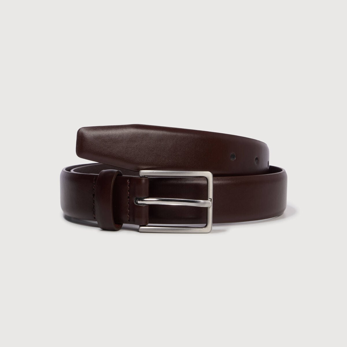 Ceinture fine marron fonc&eacute; homme