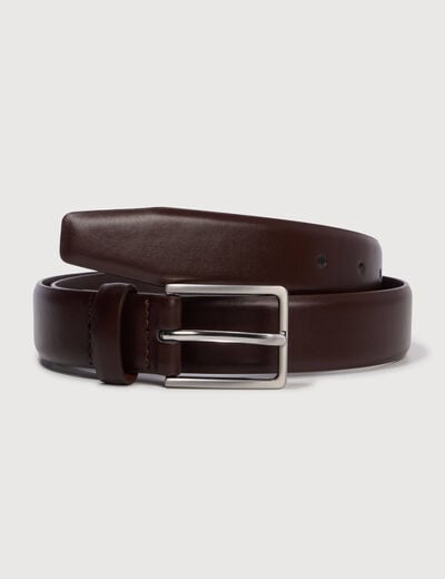 Ceinture fine marron fonc&eacute; homme
