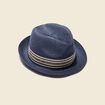 Chapeau trilby tressé bleu marine homme