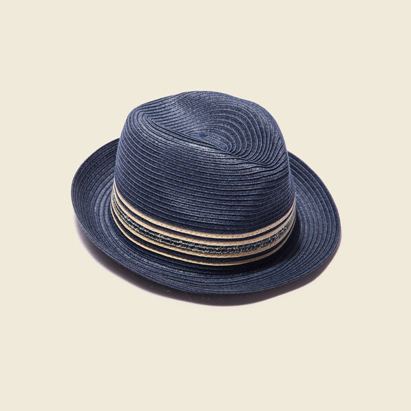 chapeau trilby tresse bleu marine homme Chapeau trilby tressé bleu marine homme