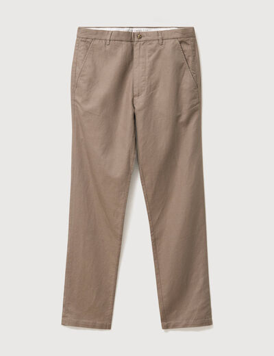 Pantalon chino taupe homme