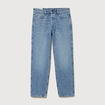 Jeans large longueur 34 en coton denim bleach homme