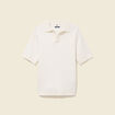 Polo ample col cubain manches courtes ecru homme