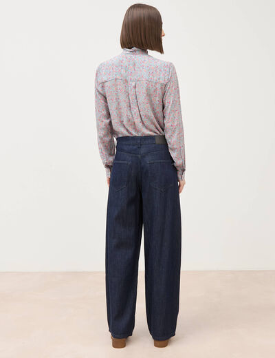 Jeans slouchy ceinture taille standard denim brut rinse femme