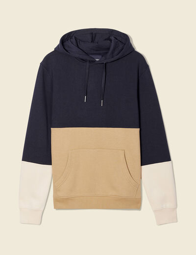 Sweat à capuche bleu marine homme