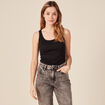 Débardeur femme uni col arrondi Instinct noir femme