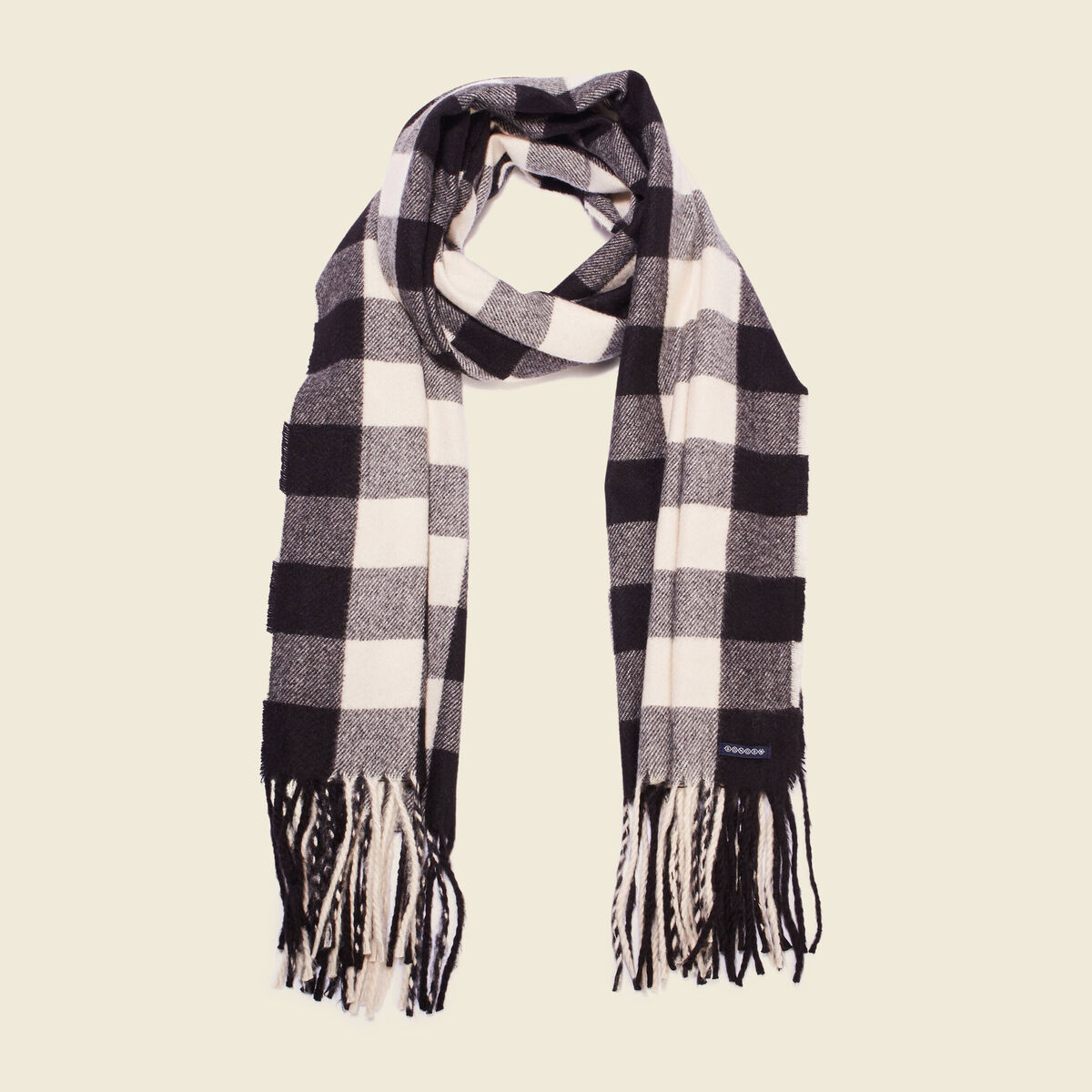 Écharpe avec franges noir homme