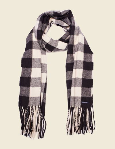 Écharpe avec franges noir homme