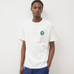 T-shirt col rond manches coudes en coton ecru homme