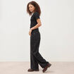 Jeans loose en coton denim gris femme