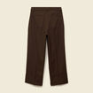 Pantalon taille haute marron fonc&eacute; femme