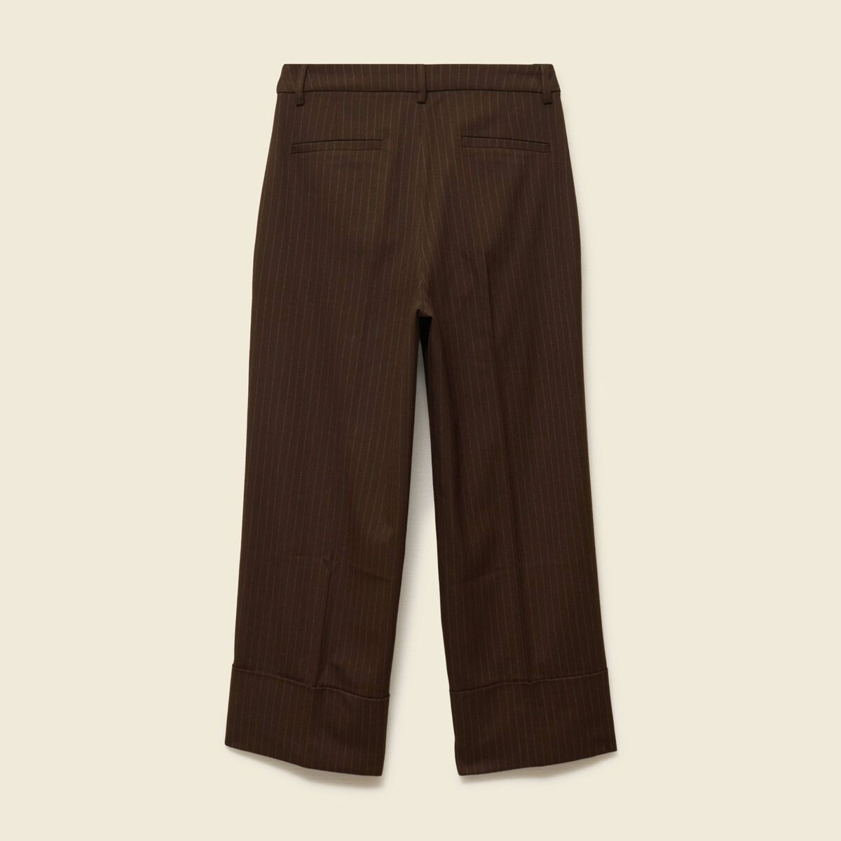Pantalon taille haute marron fonc&eacute; femme