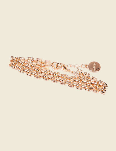 Bracelet effet chaîne couleur or femme