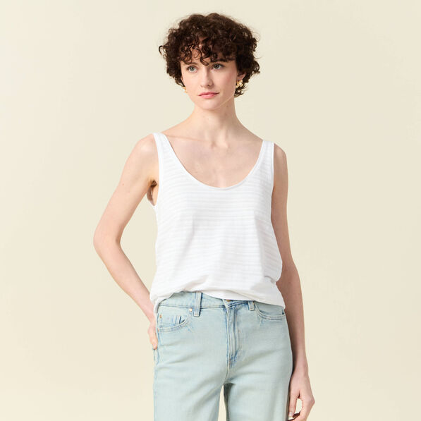 Débardeur sans manches blanc femme