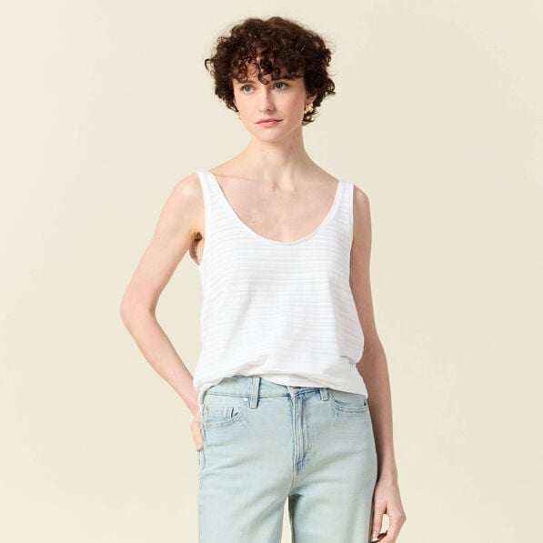 debardeur sans manches blanc femme Débardeur sans manches blanc femme