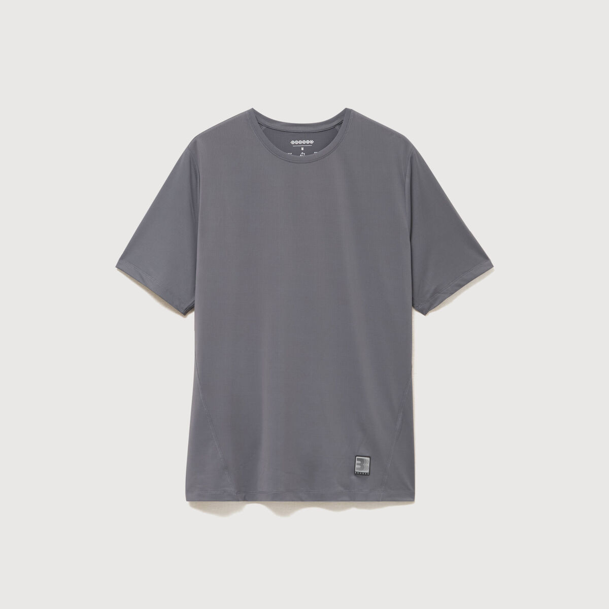 T-shirt col rond manches courtes gris fonc&eacute; homme