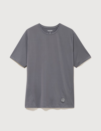 T-shirt col rond manches courtes gris fonc&eacute; homme