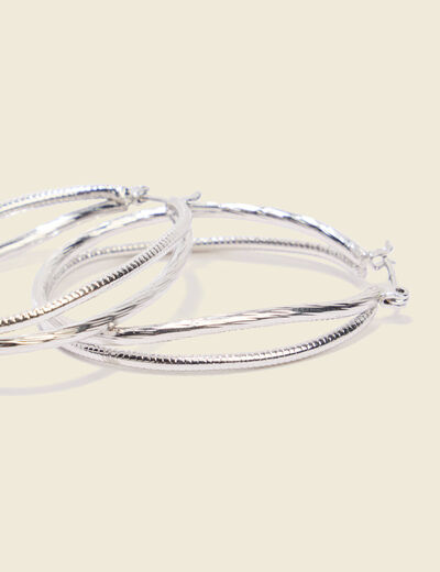 Anneaux couleur argent femme