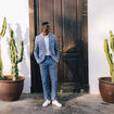 Veste blazer cintré bleu foncé homme