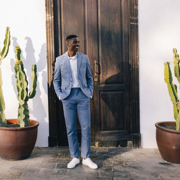 Veste blazer cintré bleu foncé homme